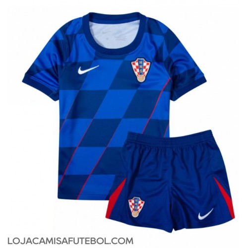 Camisa de Futebol Croácia Equipamento Secundário Infantil Europeu 2024 Manga Curta (+ Calças curtas)